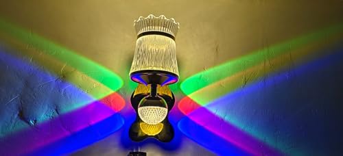 Image of Modern Crystal Decorative RGB with 3-Color LED Warm White, Natural White & Cool White LED Wall Lamp Sconce for Living Room, Bedroom, Hallway, Hotel, Staircase, Drawing Room, Restaurant,& Home