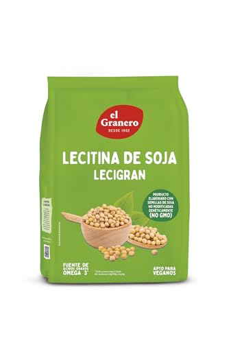 El Granero Integral - Lecigran, Lectina de Soja - 500 g - Rico en Vitaminas y Minerales - Favorece el Tránsito Intestinal - Beneficiosa para la Circulación Arterial - No GM - Apta para Veganos