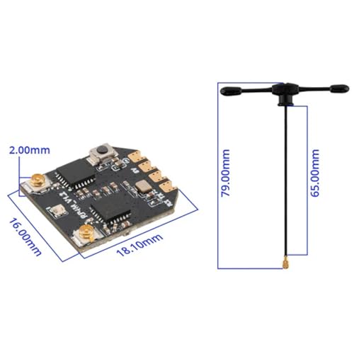 Image of Radiomaster ELRS Receiver RP4TD-M 2.4GHz ExpressLRS Nano Receiver with 79mm UFL T Dual Antenna for FPV Drone /Tiny Whoop /Fixed-Wing RC Plane