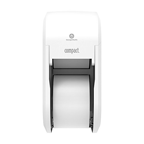 Compact 2-Roll Vertical Coreless High-Capacity Toilet Paper Dispenser by GP PRO (Georgia-Pacific), White, 56767A, 1 Dispenser