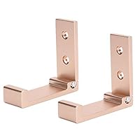 Keenso Wall Mounted Coat Hook, Foldable Aluminum Alloy Clothes Hanger Set, 2 Pack, Space Saving Hardware Fixing for Wardrobe, Golden Color, Scratch Resistant Design