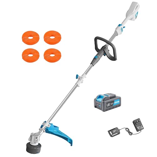 RB 17' Cordless String Trimmer, 40V Lithium Battery Weed Wacker with 2.0Ah Battery & Fast Charger & .095'' line, 2 in 1 Grass Trimmer and Edger, 2-Speed Adjustable, Low Vibration Lawn Garden Tool
