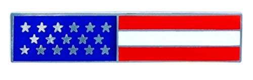 Hero's Pride Police Officer Firefighter USA US American Flag Unifom Medal Pin Bar, Silver
