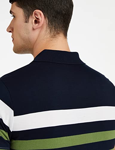 EYEBOGLER Men's Striped Regular fit T-Shirt (T285HS_White Darknavy Indigo Royal S) EYEBOGLERMenRegularT-Shirt