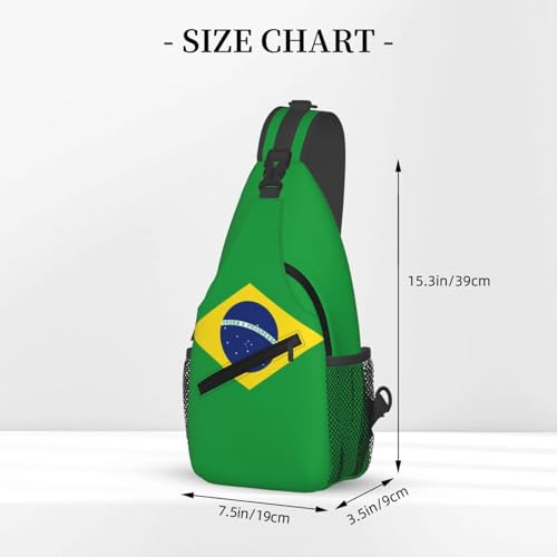 Flag of Brazil Sling Bag for Men Women Adjustable Shoulder Sling Backpack Lightweight Chest Crossbody Bags for Travel Hiking Daypack Fanny Pack3