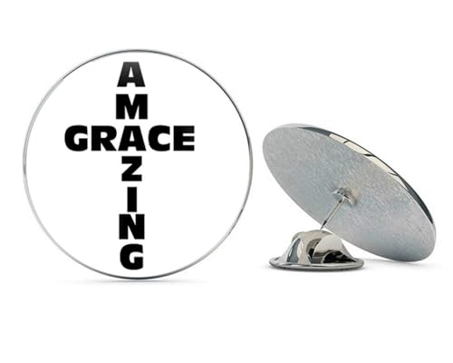 Religious Christian Amazing Grace Cross Metal 0.75" Lapel Hat Pin Tie Tack Pinback2