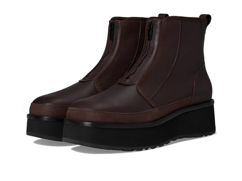 UGG Women's CITYFUNC Zip Fashion Boot, Burnt Cedar Leather, 9