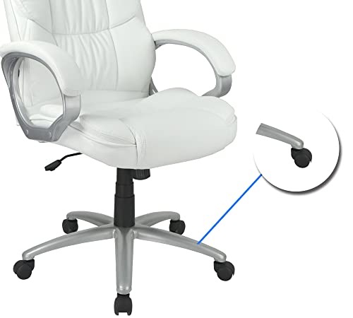 Image of High Back Leatherette Office Chair | Director Chair with Adjustable Armrest | Revolving Chair | Executive Chair - 111011214 White