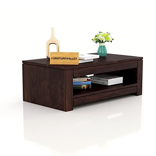 Image of Wooden Center Table for Living Room | Coffee Table for Home | Tea Table | Sofa Set Center Table (Walnut Finish)