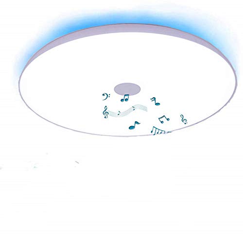Preisvergleich Produktbild Unterputz Deckenleuchte mit Bluetooth Lautsprecher Dual Lautsprecher APP Fernbedienung, Dimmbar, 36W 15 Zoll 6500K RGBW Farbwechsel Warm / Weiß, Anhänger Kronleuchter Smart Home Lamp Party Beleuchtung