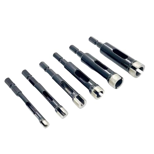 Broca de diamante hexagonal para mármol, granito, cerámica y vidrio, tamaños 6 mm, 8 mm, 10 mm, 12 mm, 14 mm y 16 mm (6 piezas) miniatura 1