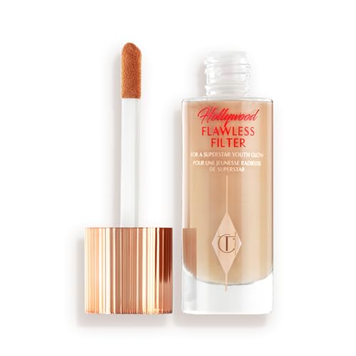 Charlotte Tilbury Hollywood Flawless Filter - Multi‑Use Makeup Primer, Complexion Booster & Illuminating Liquid Highlighter with Sheer Coverage - Smooths & Blurs Skin - 4 Medium