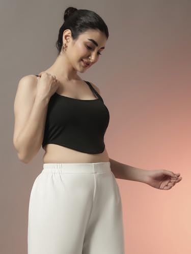 Image of Trend Arrest.ed Women's Stretchable Corset Style Crop Top | Square Neck Sleeveless Zipper Back Body-Hugging Fit | Casual