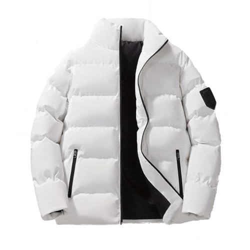 Cazadora Hombre Invierno Invierno Plumon Hombre Abrigo Holgado y Cómodo Plumiferos CáLido Capucha Abrigo para Otoño e Invierno Abrigo de Pan Moderno y Elegante Chaqueta Acolchada para Uso Diario