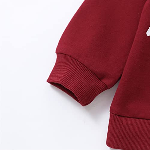 Xmas Child Toddler Infant Baby Boys Girls Letter Long Sleeve Sweatshirt Tops Christmas Outfit Fleece Jacket Baby4