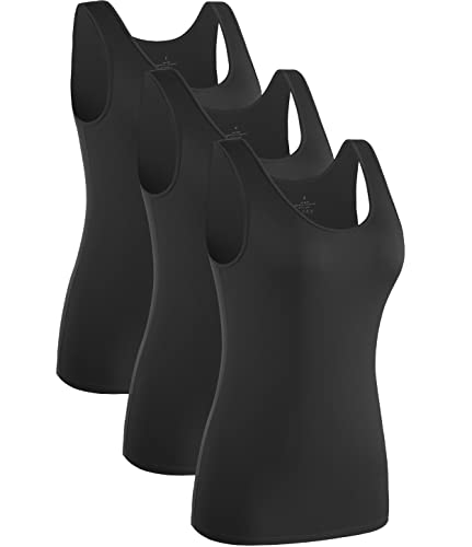 Rosyline 4 Piece Women Tank Tops Basic Sleeveless Undershirt Layering Tanks