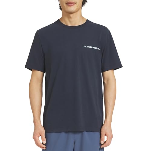 Quiksilver Men's Regular Fit Premium Soft Cotton Tee Short Sleeve T-Shirt, Total Eclipse, Small