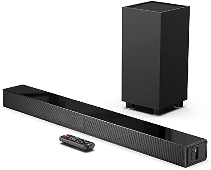 LARKSOUND 2.1 Sound Bar with Subwoofer, Soundbar for TV, Surround Sound System with Bluetooth/HDMI ARC/Optical/AUX/USB, 31 Inch