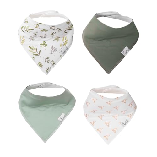 Image of Copper Pearl 4 Pack Soft Cotton Baby Bibs for Drooling and Teething, Absorbent Drool Bibs for Baby Girl and Boy, Adjustable to Fit Newborns to Toddlers, Tons of Styles (Haven)