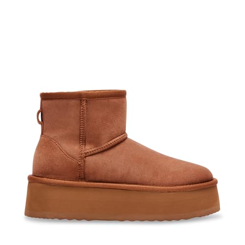 Steve Madden Steve Madden Women's Enchanting Ankle Platform Boot, Chesnut Suede, 6