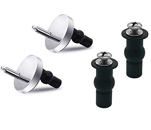 2 Pack Toilet Seat Top Fixings for Toilet Lid,and 2 Spare Expansion Rubber Screws