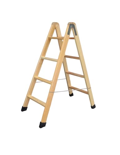 PERSUM - Escalera DE Madera Tijera Profesional 4 PELDAÑOS