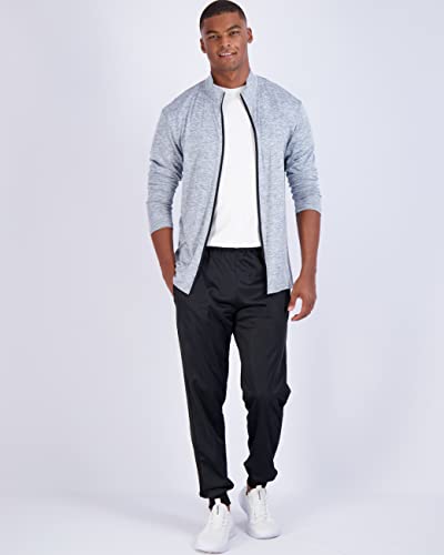 Real Essentials 3 Pack: Men’S Quick Dry Fit Long Sleeve Full Zip Up Workout Running Jacket Fitness Sports Casual Outdoor Hiking Performance Active Athletic Wicking Track Hybrid Golf Windbreaker Sweatshirt Set 8 thumb #3