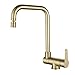 SJQKA Grifos Abatibles Cocina,Grifo Cocina Abatible Moderno, Oro Cepillado De Acero Inoxidable 304,Mezclador Plegable Frontal De Ventana