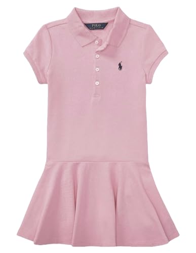 POLO RALPH LAUREN Girls Short Sleeve Mesh Kids Dress Pink (2/2T)