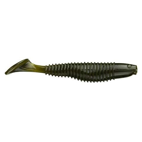 Tackle HD 10-Pack Swimmer Fishing Bait, 3.5" Soft Plastic Paddle Tail Swimbait, Freshwater, Ice, or Saltwater Fishing Lures, Bass, Crappie, Walleye, or Trout Lures, Green Pumpkin Cover