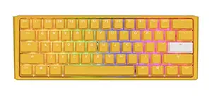 Ducky Channel Yellow Ducky One 3 Mini 60% Hotswap Rgb Double Shot Pbt Quack Mechanical Keyboard Cherry Mx Blue, USB