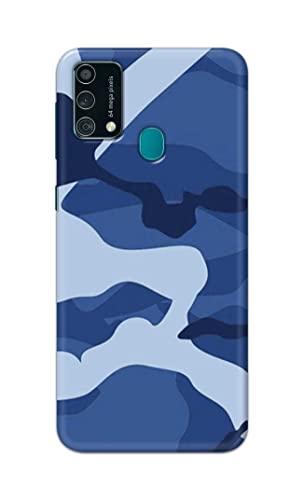 Image of Printed Hard Back Cover Case for Samsung Galaxy F41 | Samsung Galaxy M21s Back Cover (Army Blue Pattern) -1302