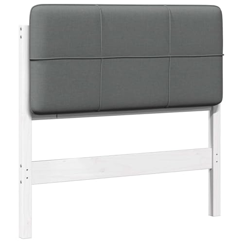 vidaXL Cabecero tapizado y Gris Claro 75 cm Madera de Pino Macizo, Cabecera Rectangular tapizada Elegante, Piezas duraderas de Cama, Accesorio Moderno para tu hogar