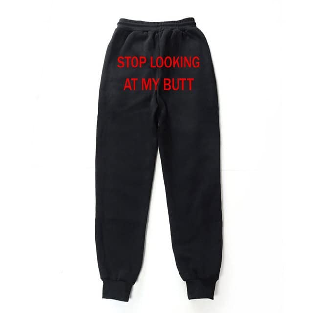 Casual undefineds - LOOKING AT MY DUTT Sweatundefineds Women Joggers Casual Long Sweat undefineds Letter Print Fashion casual Trousers (Black9 L)