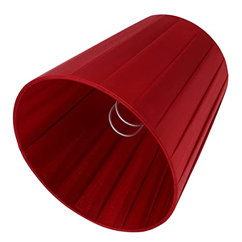 Beaupretty Medium Lamp Shade, Stylish Lampshade Cloth Lamp Cover Clip Bulb Type Bedroom Lampshade for Table Lamp and Floor Light (Red)