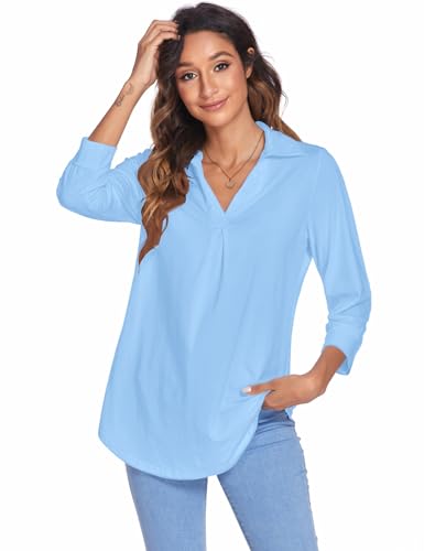 Image of Newchoice Womens 3 /4 Sleeve Shirts Business Casual Tops
