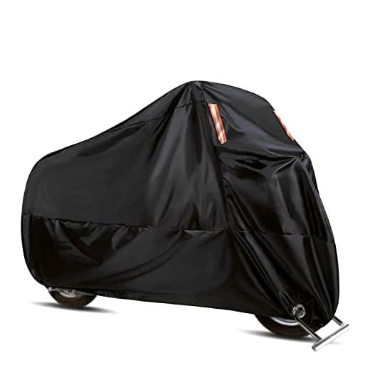 WinPower Funda Moto Anti-calorica Lluvia Universal Exterior Interior 210D Premium Impermeable Resistente al Calor Reforzada Anti-UV Oxford Tela XL 240cm Negra