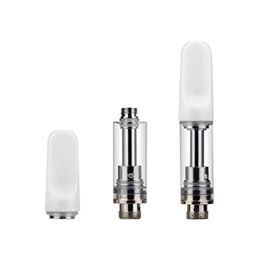0.5ML CBD Atomizer Ceramic Core Ceramic Drip Tip | 510 Thread Vape Cartridge Refillable for CBD and Thick Oil Vape Pen | 5pcs Per Pack | White/Liquid Free Nicotine Free
