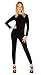 Produktbild shoperama Basic Langarm Bodysuit für Damen-Kostüme Kostüm-Zubehör Ballett Tanz Catsuit Jumpsuit Overall Karneval Fasching, Farbe:Schwarz, Größe:S/M