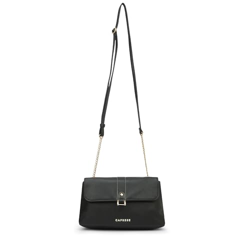 Image of Caprese Lexi Medium Sling Bag for Women | Solid Faux Leather Crossbody Handbag with Adjustable Strap | Stylish Shoulder Purse with Zipper & Magnetic Button Closure | Everyday Office & Travel