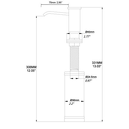 Gicasa Commercial Built In Soap Dispenser, Countertop Brushed Nickel Abs Pump Liquid Lotion Kitchen Soap Dispenser thumb #4