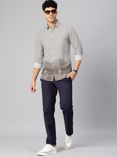 Image of Majestic Man Stylish Ombre Print Pure Cotton Casual Shirt for Men