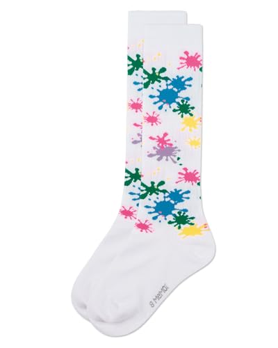 MeMoi Girls Stretch Cotton Splatter Paint Knee Sock3