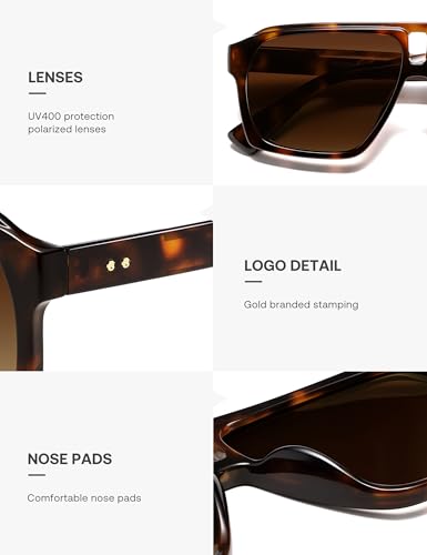 Image of SOJOS Trendy Polarized Aviator Sunglasses for Women Men,Fashion Square Aviators Shades Vintage Style UV400 Protected SJ2699