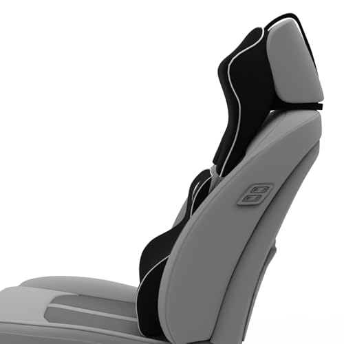 Image of MRRON Large Back Support Neck Rest for Chair & Car Seat, Orthopaedic Lumbar Support Memory Foam Backrest Cushion Designed for Back Pain Relief Pillow for Comfortable Sitting (Black, Long Back)