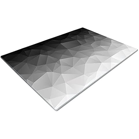 Chopping Boards | Glass Worktop Savers | Worktop Protectors Heat Resistant | Catering Chopping Boards | Chopping Boards Glass | Over The Sink Chopping Board | Large | Geometric Black Grey Cover