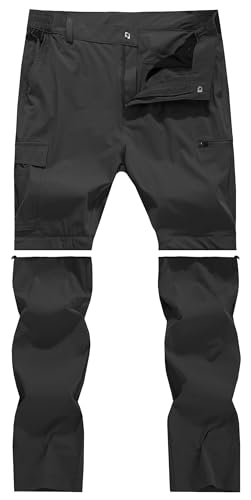 Keloifut Men'S Convertible Hiking Pants Zip Off Quick Dry Lightweight Safari Travel Camping Fishing Cargo Outdoor Pants Grey 36 thumb #1