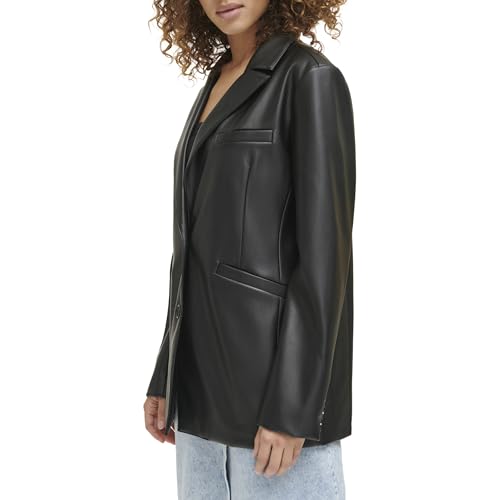 Levi's Women's Faux Leather Single Breasted Blazer2