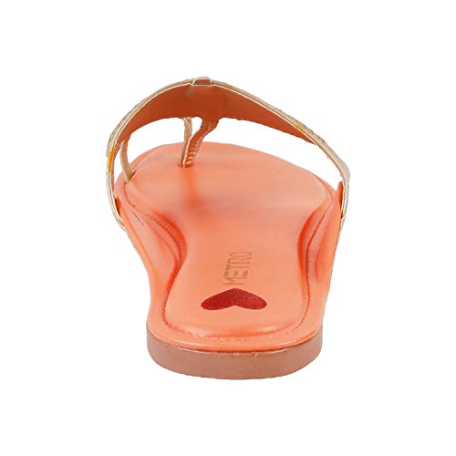 Image of Metro Women's Gold Leather Stylish Fashion Kolhapuris