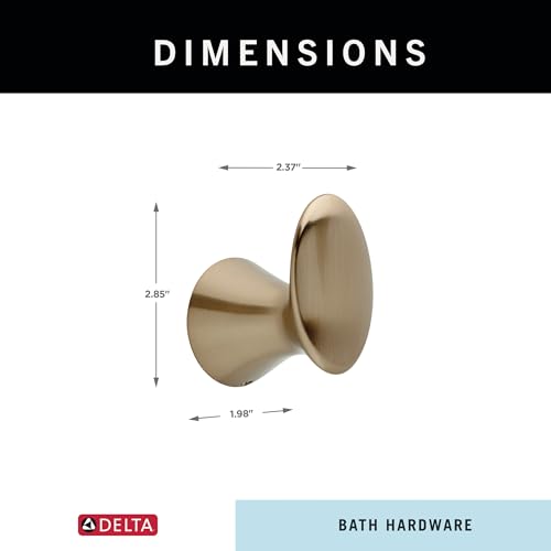 Delta Single Towel Hook for Bathroom or Kitchen| Champagne Bronze | Lahara Accessories - image 5